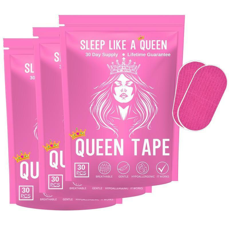 Queen Mouth Tape - 3 month mouth tape, pink, gentle, adhesion, 30 Strips, sports accessories,