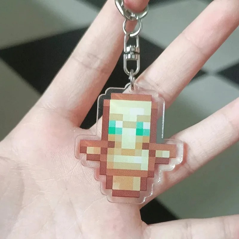Móc khóa Minecraft Totem Bất Tử Totem of Undying Mica Acrylic Táo Vàng Enchanted Golden Apple Phụ Ki