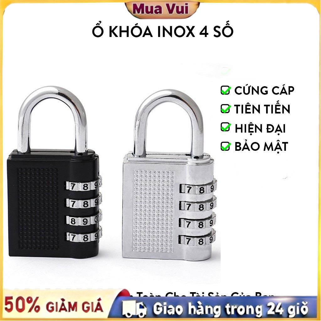 Khóa mã số mini 4×7.9cm nhỏ không chiếm chỗ, khóa được dây kéo vali, đầu kéo túi,yên tâm ở hostel, h