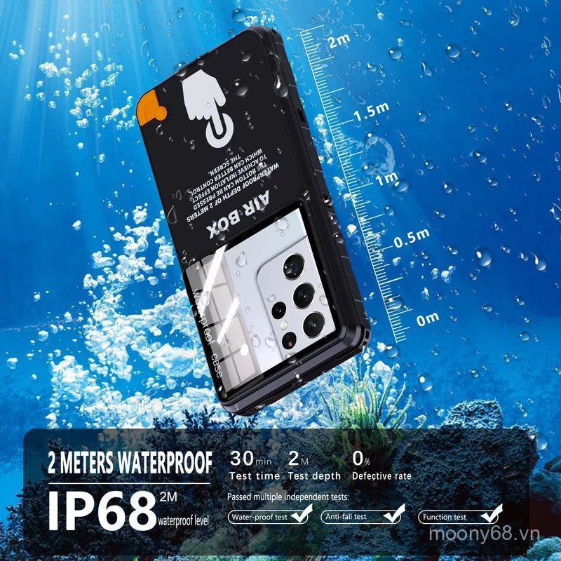 Vỏ điện thoại chống nước Shellbox IP68 Màn hình cảm ứng dưới nước 6,9 Inch Chống bụi & chống rơi