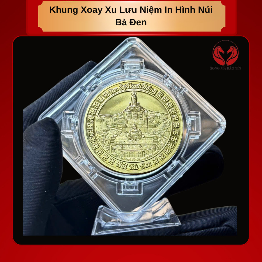 < Đã Thỉnh > Khung Xoay Xu Lưu Niệm In Hình Núi Bà Đen   - Vật Phẩm Phong Thủy -  SP008769
