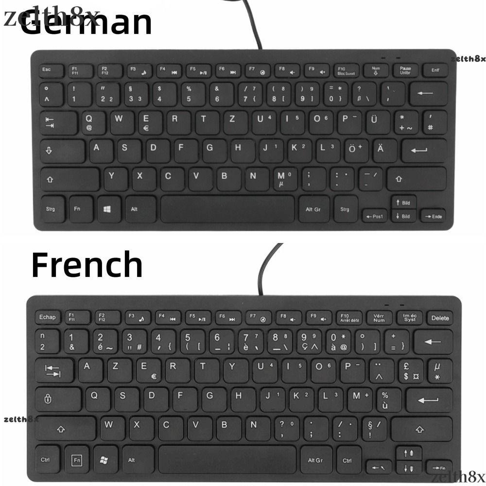 Bàn phím ngôn ngữ ZELLH, Plug and Play 78 phím Bàn phím siêu mỏng, Bàn phím nhỏ gọn chống bắn nước b