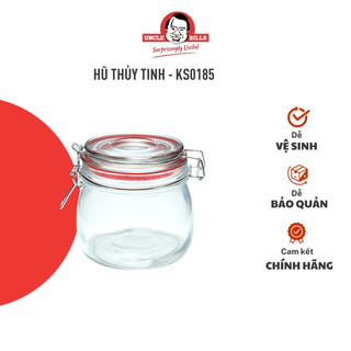 Hũ thủy tinh uncle bills có khóa cài đựng thực phẩm gia vị 500ml đảm bảo độ tươi mới, tiện lợi - ks0185