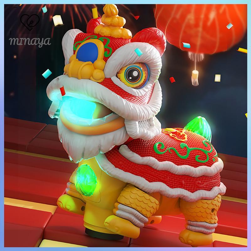 Dwi Trung Quốc Lion Dance đồ chơi, điện Lion Dance với đèn và âm nhạc, vui lắc đầu Lion Dance đồ chơ