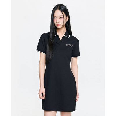 MLB - Đầm polo mini tay ngắn Basic Lettering_3FOPB0263-50BKS