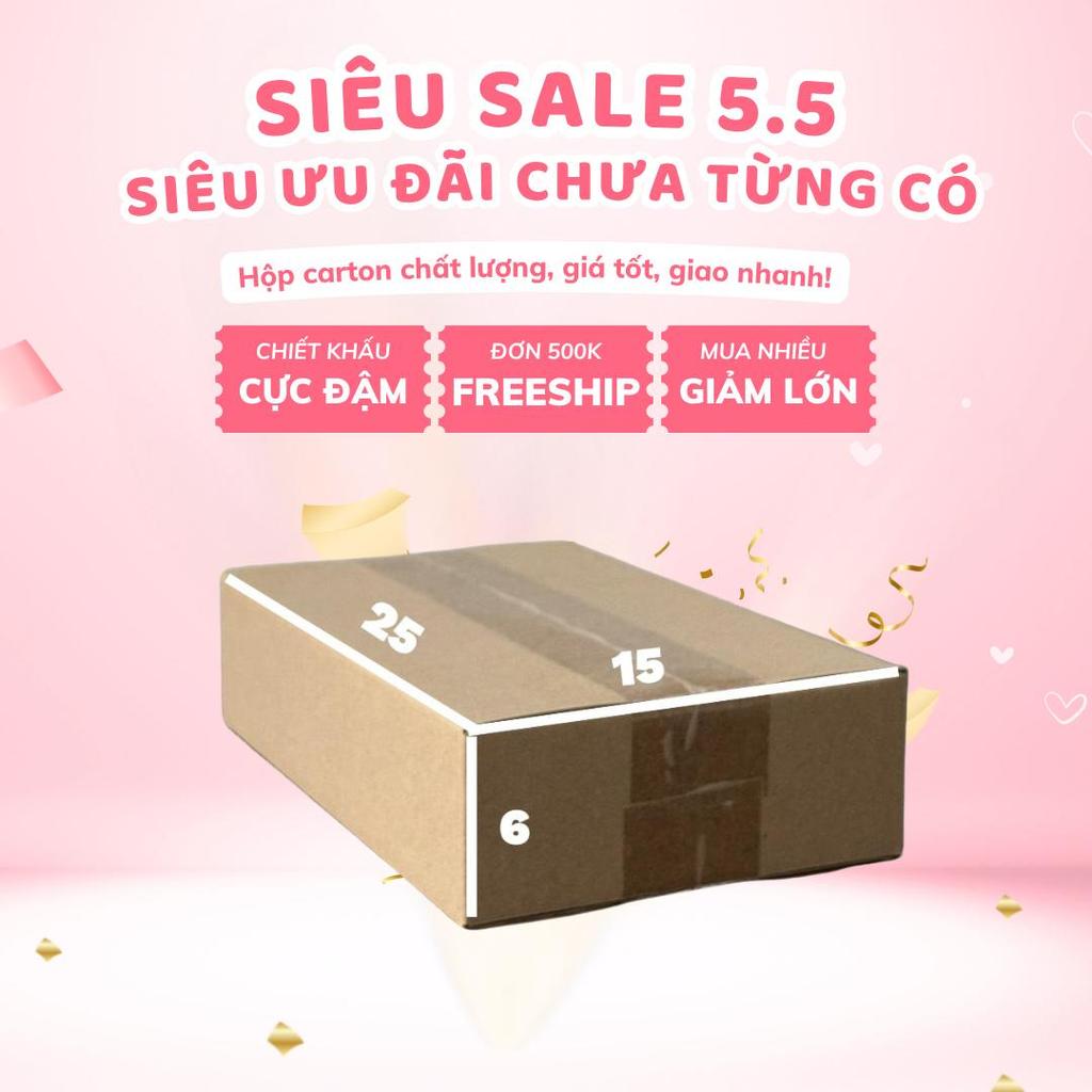 thùng carton đóng hàng 25x15x6 combo 200