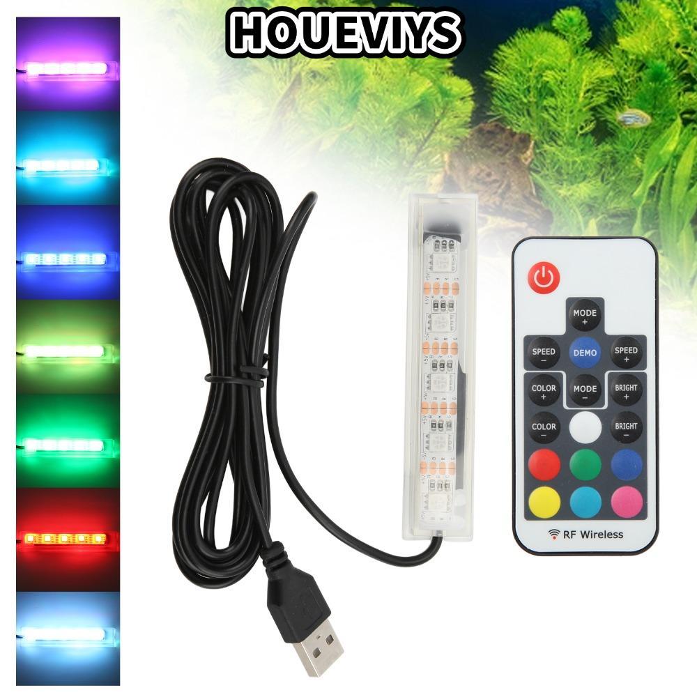 HOUEVIYS Micro Aquarium Light, Điều khiển từ xa USB Đèn hồ cá USB, Phụ kiện LED đầy màu sắc Kích thư