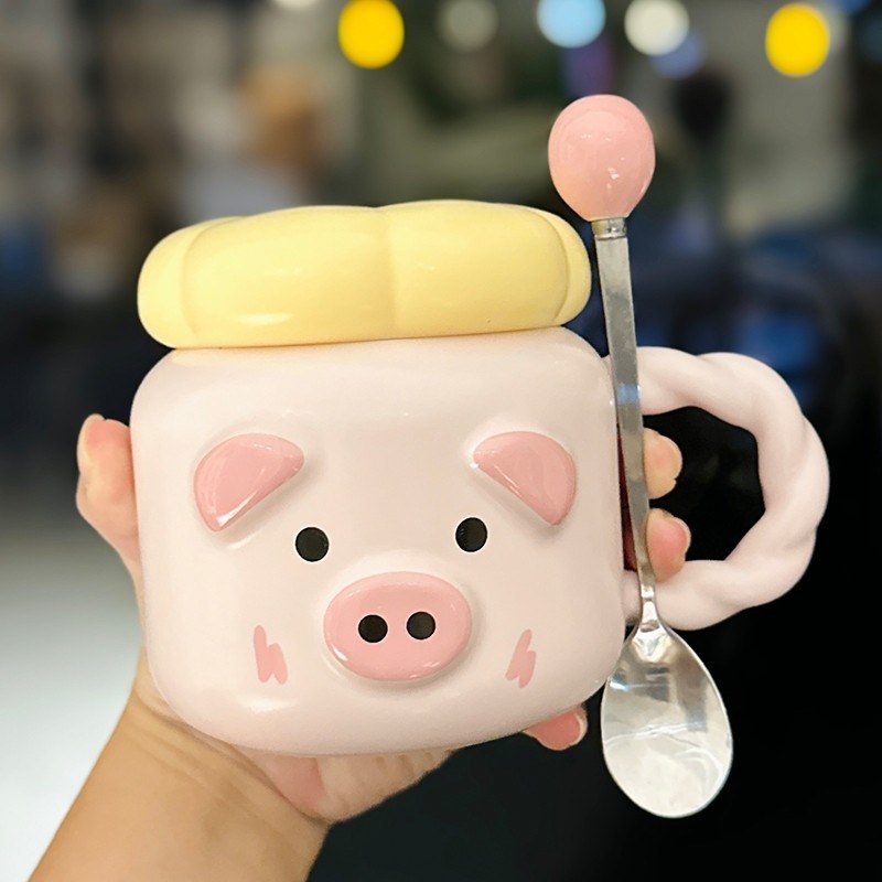 Ly Sứ Uống Nước Hình Heo - Làm Quà Tặng Bạn Gái, Cốc bằng sứ hình heo dễ thương