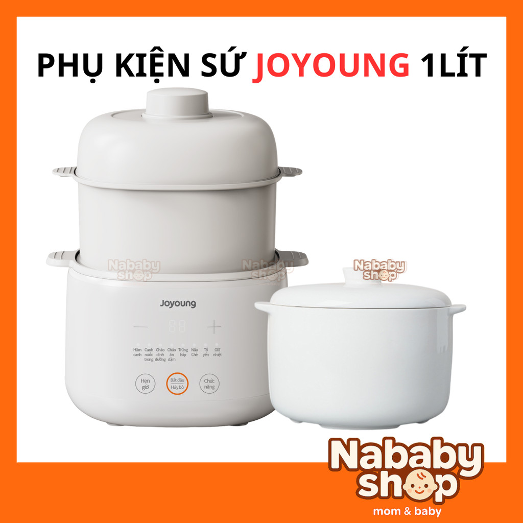 Thố sứ, Nắp sứ nồi nấu cháo chậm Joyoung JSC-107 dung tích 1 Lít, phụ kiên thay thế