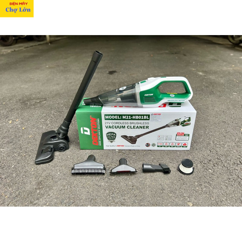 Máy hút bụi pin Dekton motor không chổi than M21 - HB01BL- Điện may CL hukan