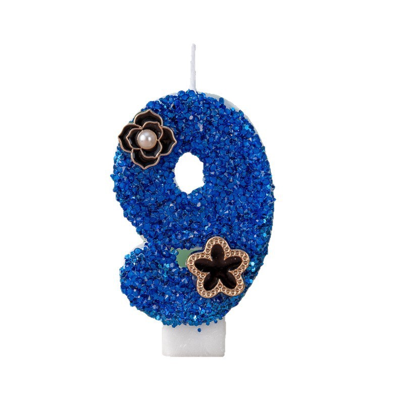 [Hàng có sẵn] Creative Sapphire Series Number Birthday Candle Party Atmosphere Cake Trang trí WJG