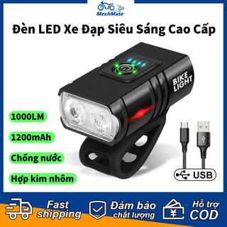 Đèn Xe Đạp Thể Thao Siêu Sáng - Sạc USB Chống Nước, Hiển Thị Pin, Phụ Kiện An Toàn & Tiện Lợi Cho Mọi Chuyến Đi