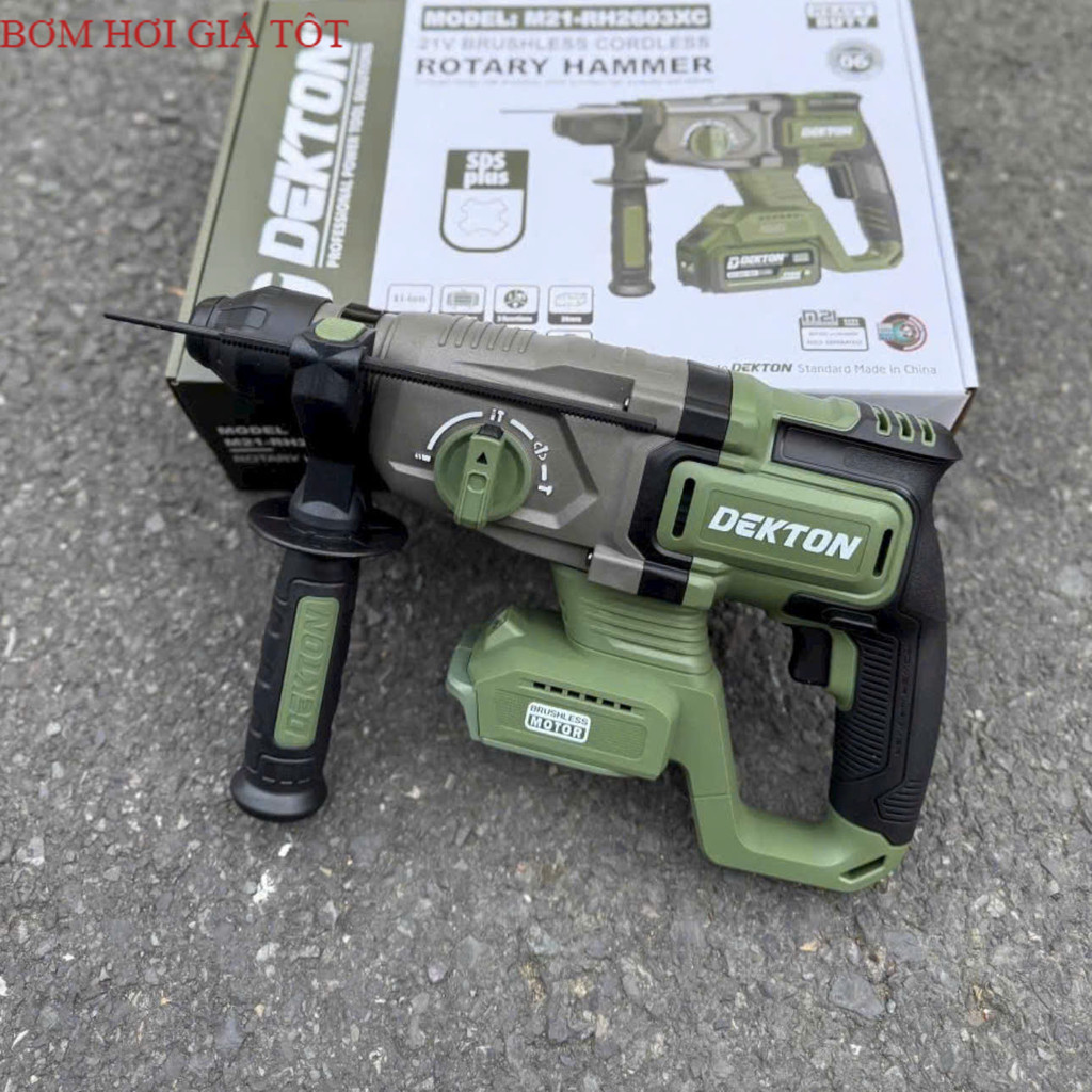Khoan đục pin 3 chức năng DEKTON   M21-RH2603XC  Brussless- không chổi than, mẫu new Bơm hơi dekton