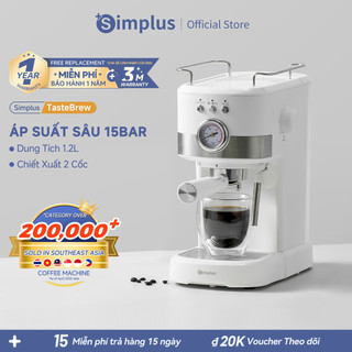  Simplus Máy Pha Cà Phê Bán Tự Động Kiểu Ý Áp Suất Sâu 15 Bar KFJH014 - Bảo Hành 1 Năm 1 Đổi 1 