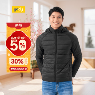  Áo khoác phao nam YODY dáng ngắn có mũ siêu nhẹ siêu bền siêu ấm PHM6005 