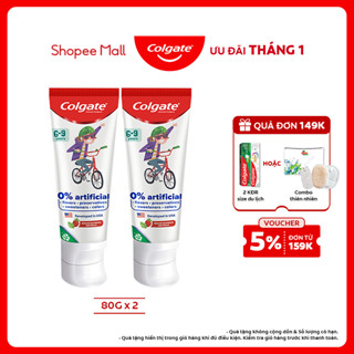  Bộ 2 Kem đánh răng Colgate Kid Free From cho bé 6-9 tuổi không chất bảo quản 80g 