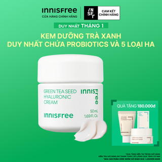  Kem dưỡng ẩm trà xanh và phục hồi da với Probiotics INNISFREE Probiotics Green Tea Seed Hyaluronic Cream 50ml 