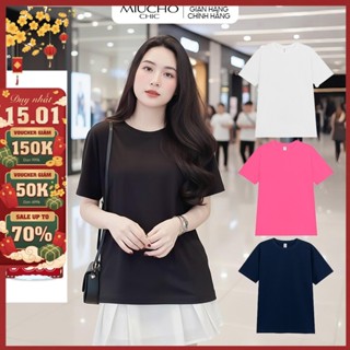  Áo thun nữ trơn form vừa Miucho cotton 4 chiều thoáng mát dễ phối đồ local brand cho girl phố ART01 