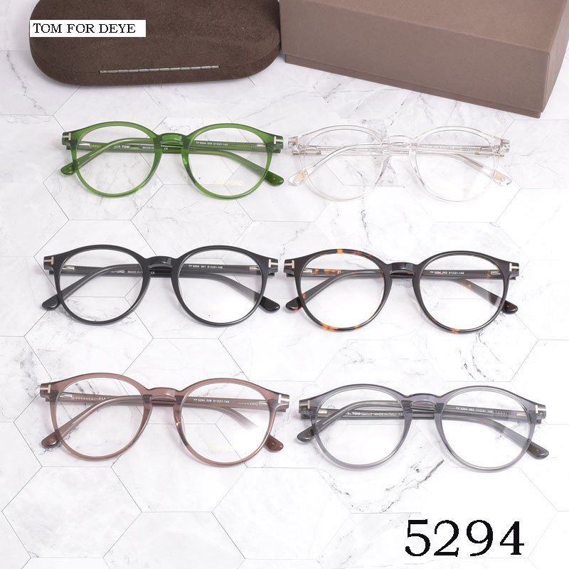 DQFV TOM FORD Spectacle Frame TF5294Vintage Round Frame Glasses Frame Non-Prescription Glasses