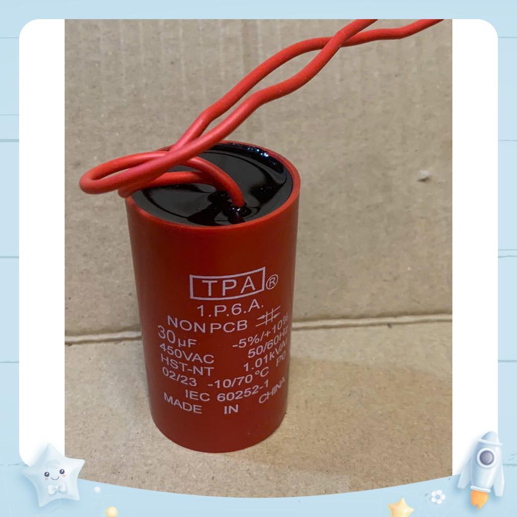 [Ảnh thật] tụ điện TPA 30uf 450v -tụ máy bơm TPA 30uf-450v đỏ