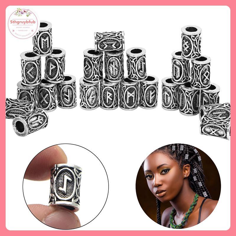 Bộ 24 Hạt Rune Vikings Cho Dreadlock và Trang Sức DIY - Sản Phẩm Việt Nam