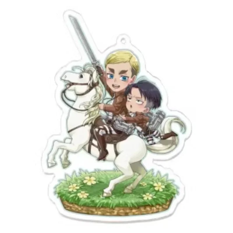 Standee Anime Attack on Titan Mô Hình Erwin Smith và Levi Ackerman Acrylic Trang Trí Bàn Học Móc Khó