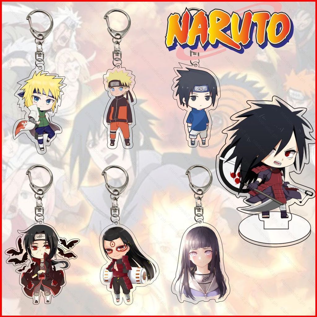 ST2 Naruto Móc Khóa Acrylic Móc Chìa Khóa Sasuke Madara Itachi Sasuke Kakashi Sakura Móc Khóa Mặt Dâ