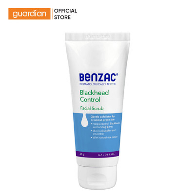 Sữa Rửa Mặt Tẩy Tế Bào Chết Giúp Làm Sạch Mụn Đầu Đen Benzac Blackhead Control Facial Scrub 60g | Guardian Việt Nam