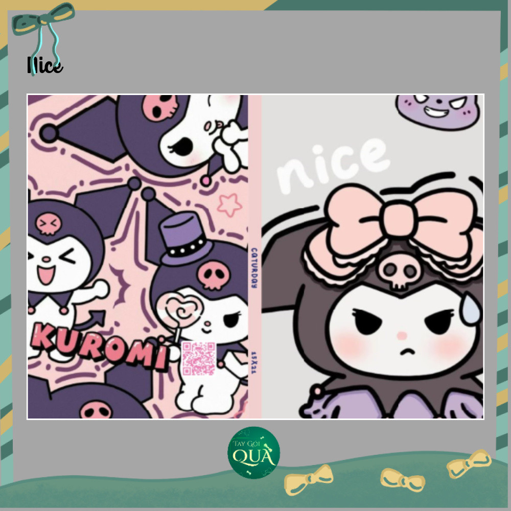 Giấy Bao Tập Kuromi - Giấy bóng dày --vpp