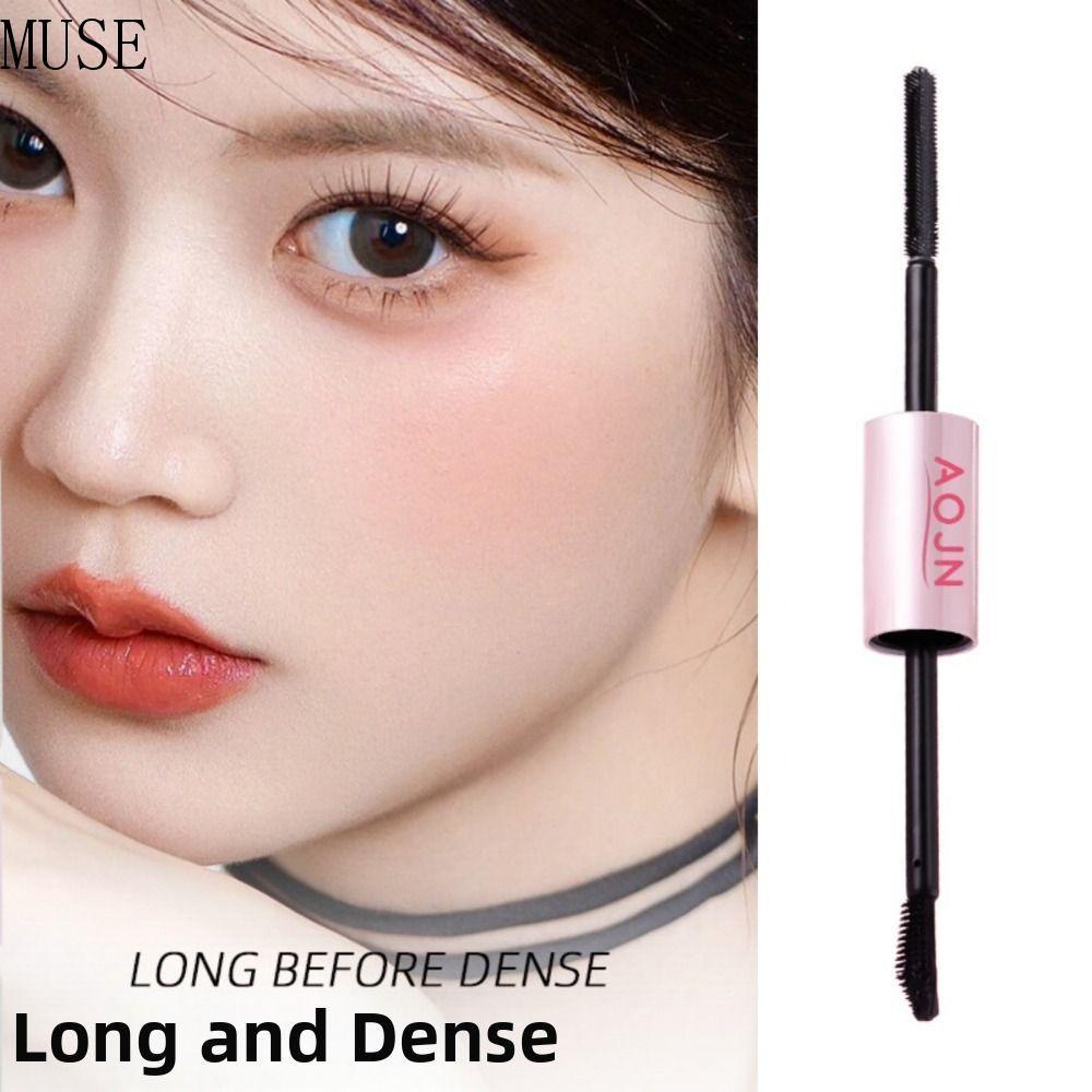 MUSE Mascara hai đầu, Mascara uốn dài mi 3D Ultra-Fine, Mỹ phẩm không nhòe Lông mi khô nhanh Lông mi