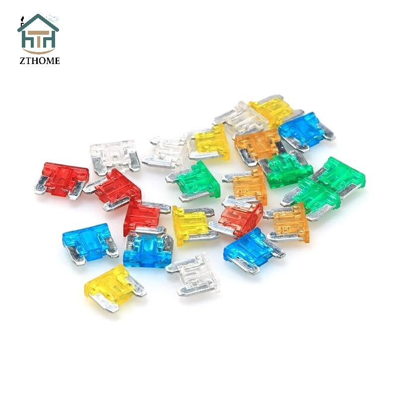 [ZTHOME] 24 chiếc Cầu chì xe máy Tru ô tô ô tô 5A 10A 15A 20A Kích thước hỗn hợp Bộ cấu hình thấp Mi