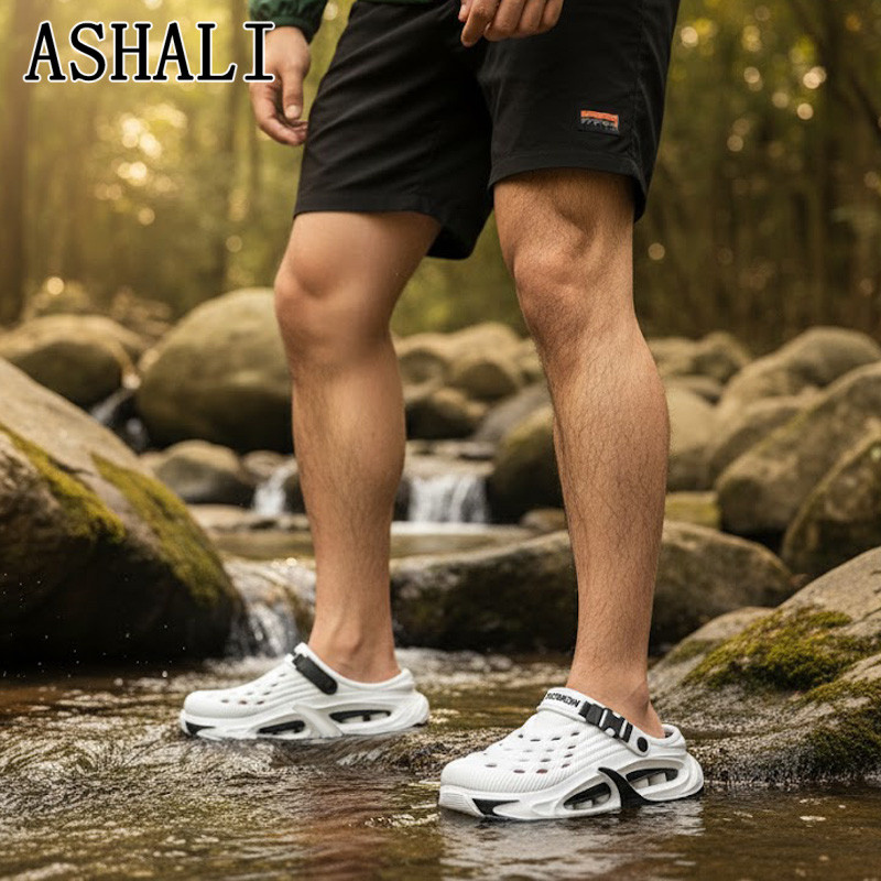 ASHALI Dép Nam Chống Trơn Trượt Chống Mài Mòn Mùa Hè Bên Ngoài Baotou Đế Dày Được