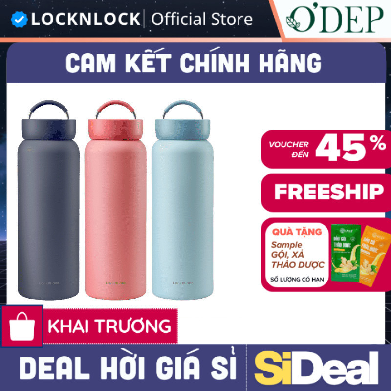 Bình giữ nhiệt LocknLock 900ml cao cấp Jumbo Tumbler Chính hãng LHC4300 - SIDEAL SIL