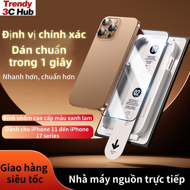 Kính cường lực Magic Box iPhone tự dán 1 giây không bụi chống nổ HD cho iPhone11 12 13 14 15 16 17 P