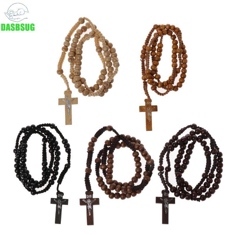Beads Rosary Necklaces with Jesus Imprint for Cross Religious Jesus Jewel
