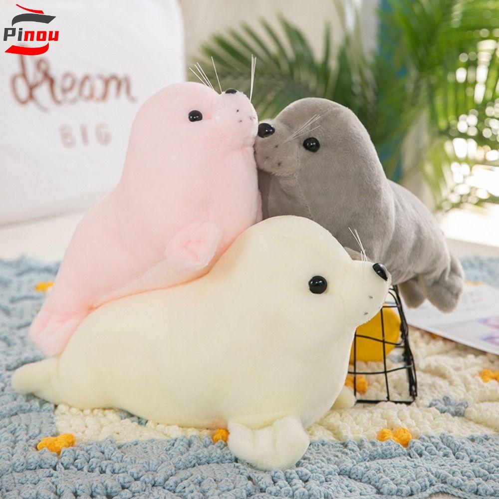 Búp bê sang trọng POOU Seal, Gối động vật Fluffy Seal Đồ chơi nhồi bông sang trọng, Thời trang thoải