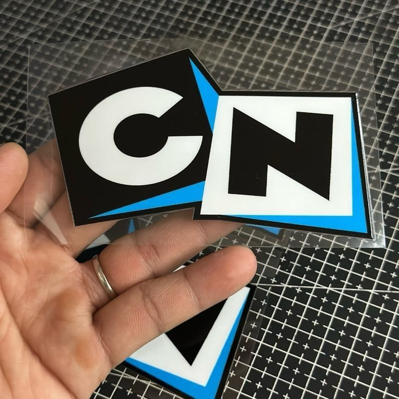 Tem Sticker DTF CN - Cartoon Network Màu Xanh Đen Trắng (6922)