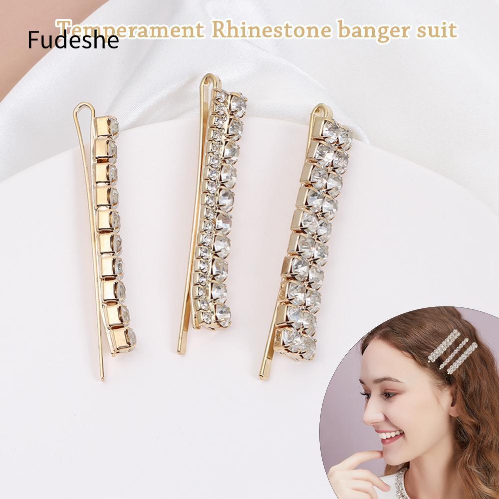 FUDESHE Shining Crystal Barrettes Thời trang Bingbing Tạo kiểu tóc Diamondl Hairgrip