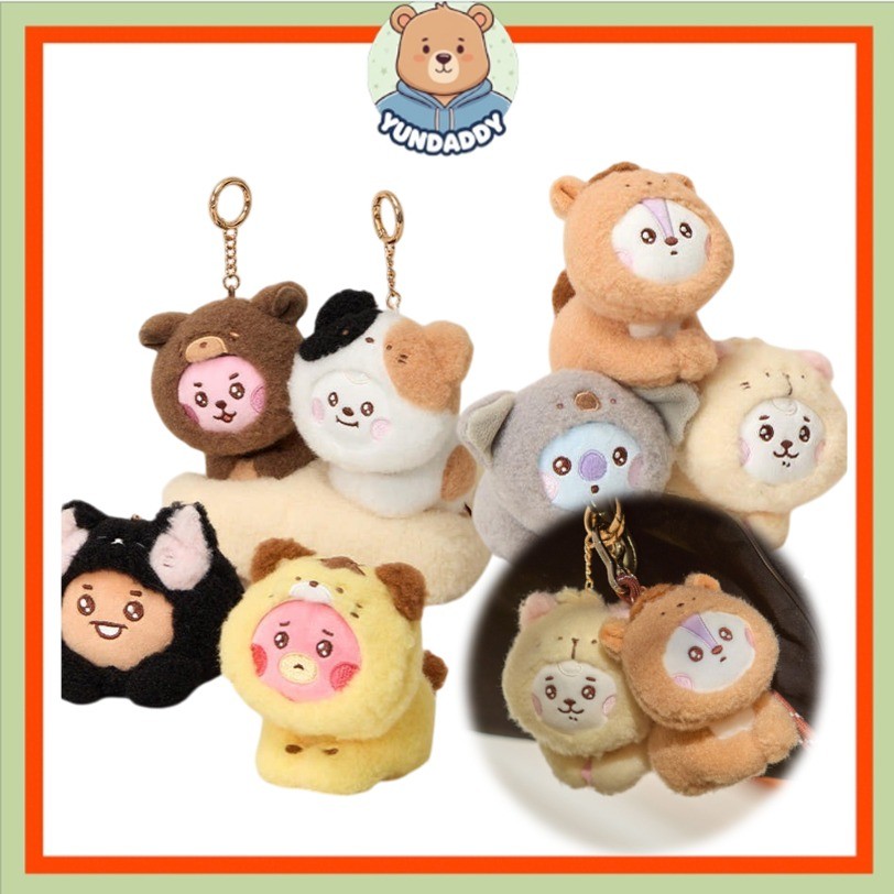 [LINE FRIENDS] BT21 BABY More Fluffy Plush Keyring & Bag Charm SHOOKY MANG CHIMMY