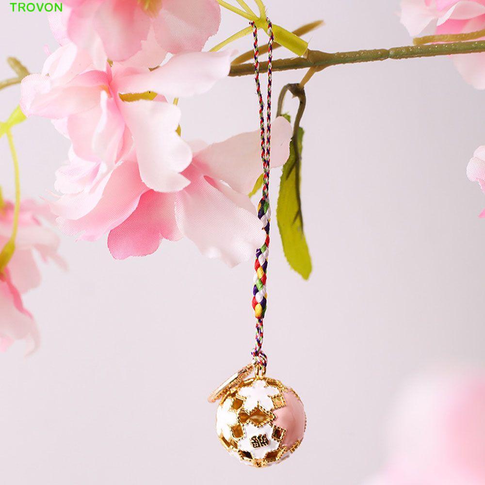 TROVON Móc Khóa Charm Guardian Bell Dễ Thương Hoa Anh Đào Trang Sức Nhật Bản