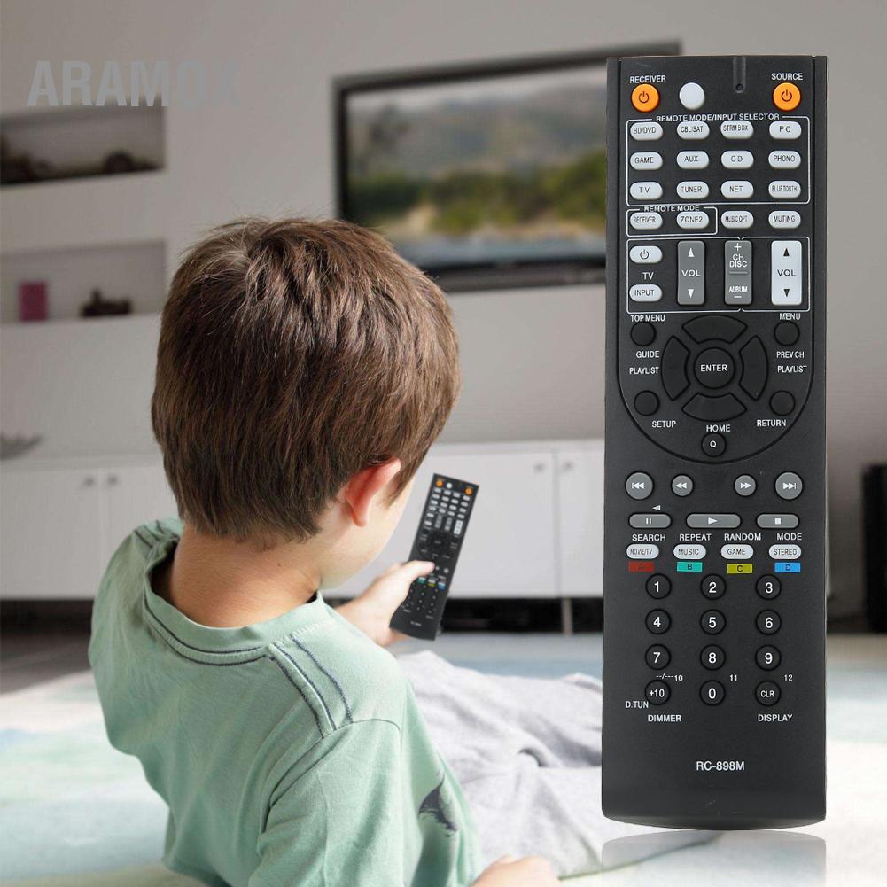 Aramox POENVFPO Điều Khiển Từ Xa ABS Đen RC-898M Bộ Điều Khiển AV Thay Thế Cho TX NR646 NR747 NR545