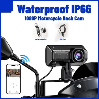 Camera xe máy DVR 1080P, Camera hành trình thể thao chống nước IP66 có WiFi, Đầu ghi Video lái xe cho phụ kiện xe máy
