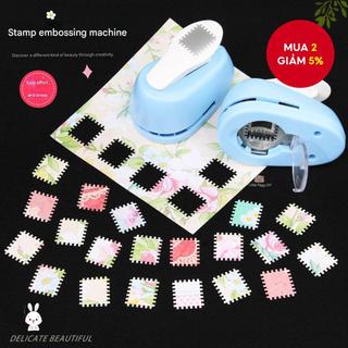 Thủ Công Đấm Tem Hình Máy Dập Nổi Lỗ Tròn Đấm Răng Embosser DIY Thẻ Giấy Sổ Lưu Niệm Dụng Cụ