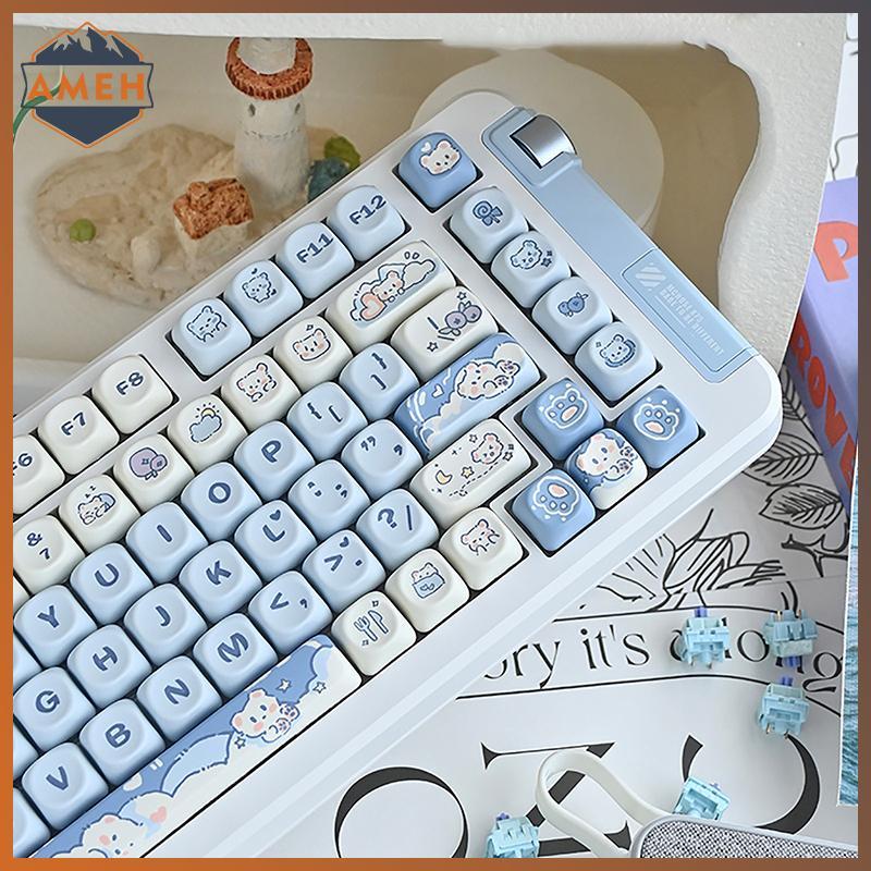 Technicolorepic 140 Phím Mèo Dễ Thương Thỏ Chó Con Gấu Chủ Đề Keycaps MOA Profile PBT Key Caps Kit C