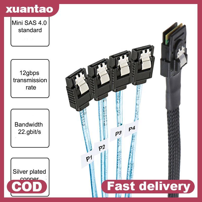 Cáp Xuantao SAS SATA Mini-SAS SFF-8087 Đến 4 Cáp SATA Mini SAS 4i SFF8087 36P Đến 4 Cáp SATA 7P 12Gb