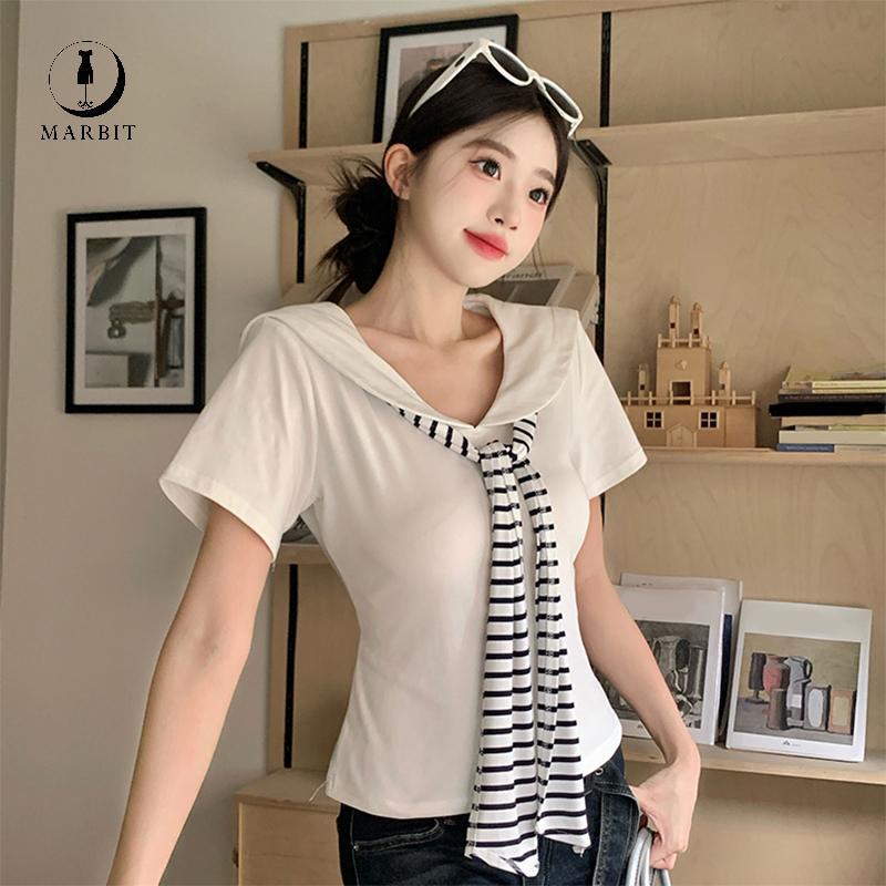 Áo Thun Nữ Mùa Hè Sọc Ren - Marbit FHS