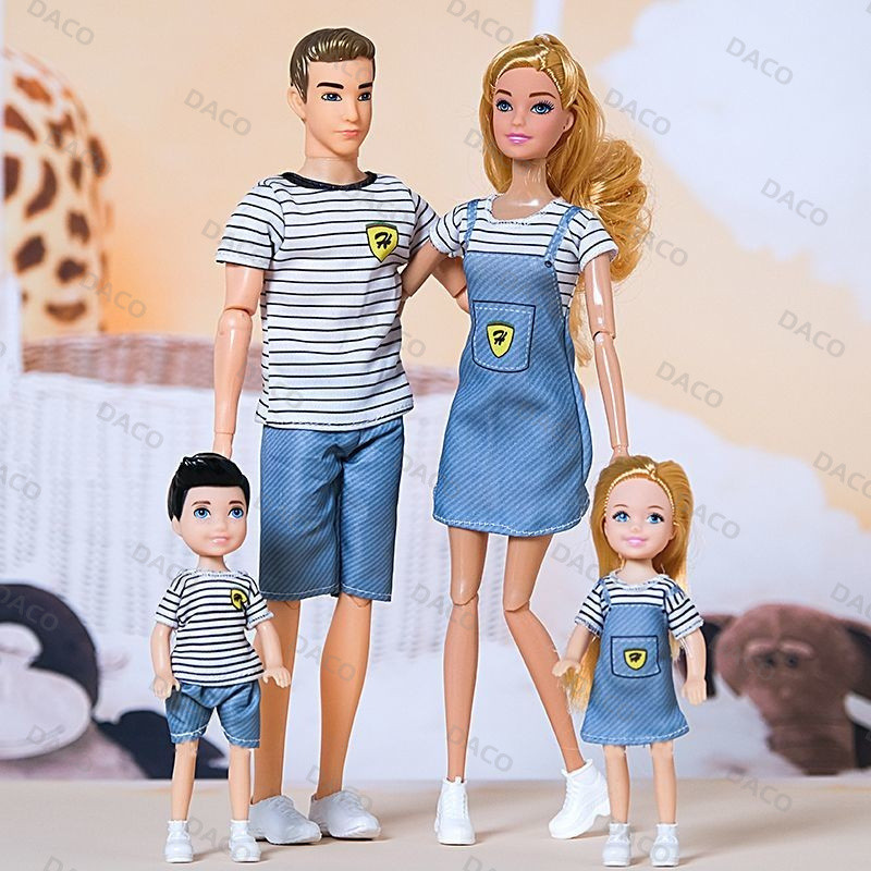 Búp Bê Đồ Chơi Gia Đình Búp Bê Gia Đình Bốn Bà Mẹ Bố Trẻ Em 30cm Búp Bê Trọn Bộ