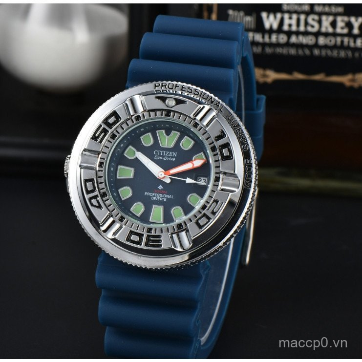 West Iron City Đa Năng Thạch Anh Chuyển Động Con trỏ Chronograph Nam Kinh Doanh Dây Đeo Silicon W8JK