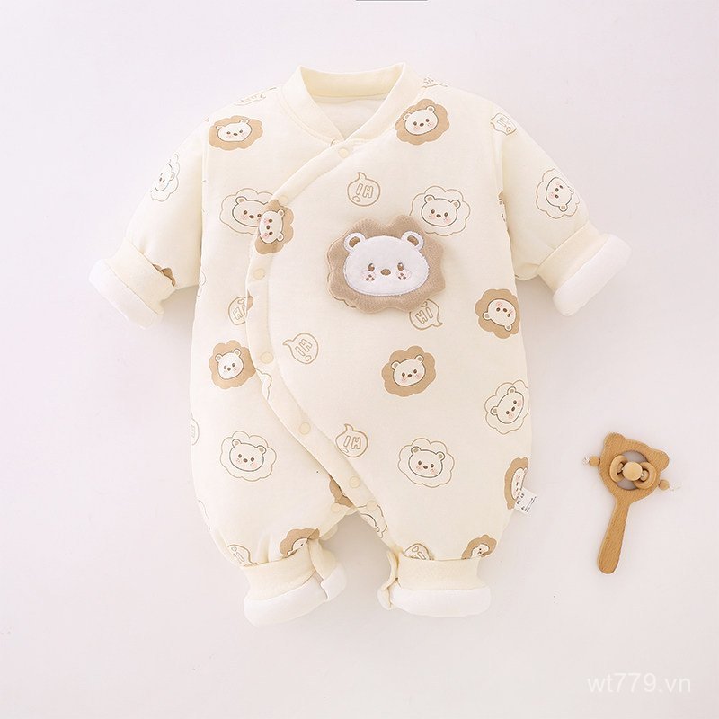 Phổ Biến Sơ Sinh Cho Bé Jumpsuit Thu Đông Dày Chăn Mùa Đông Quần Áo Sơ Sinh Bé Trai Bé Gái Bộ Đồ Ngủ
