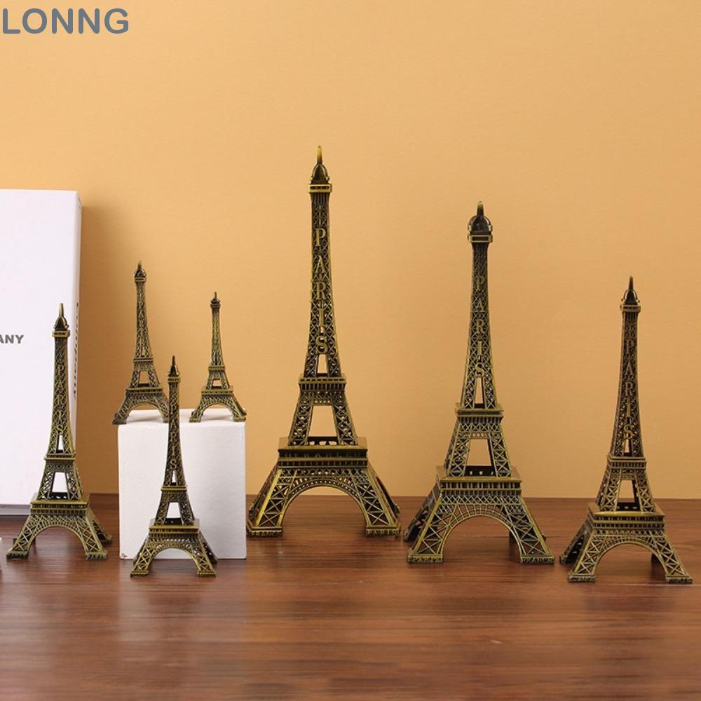 Mô hình tháp Eiffel LONNG, Tượng tháp Eiffel bằng đồng kim loại, Chất lượng cao kèm hộp 7 kích cỡ Th